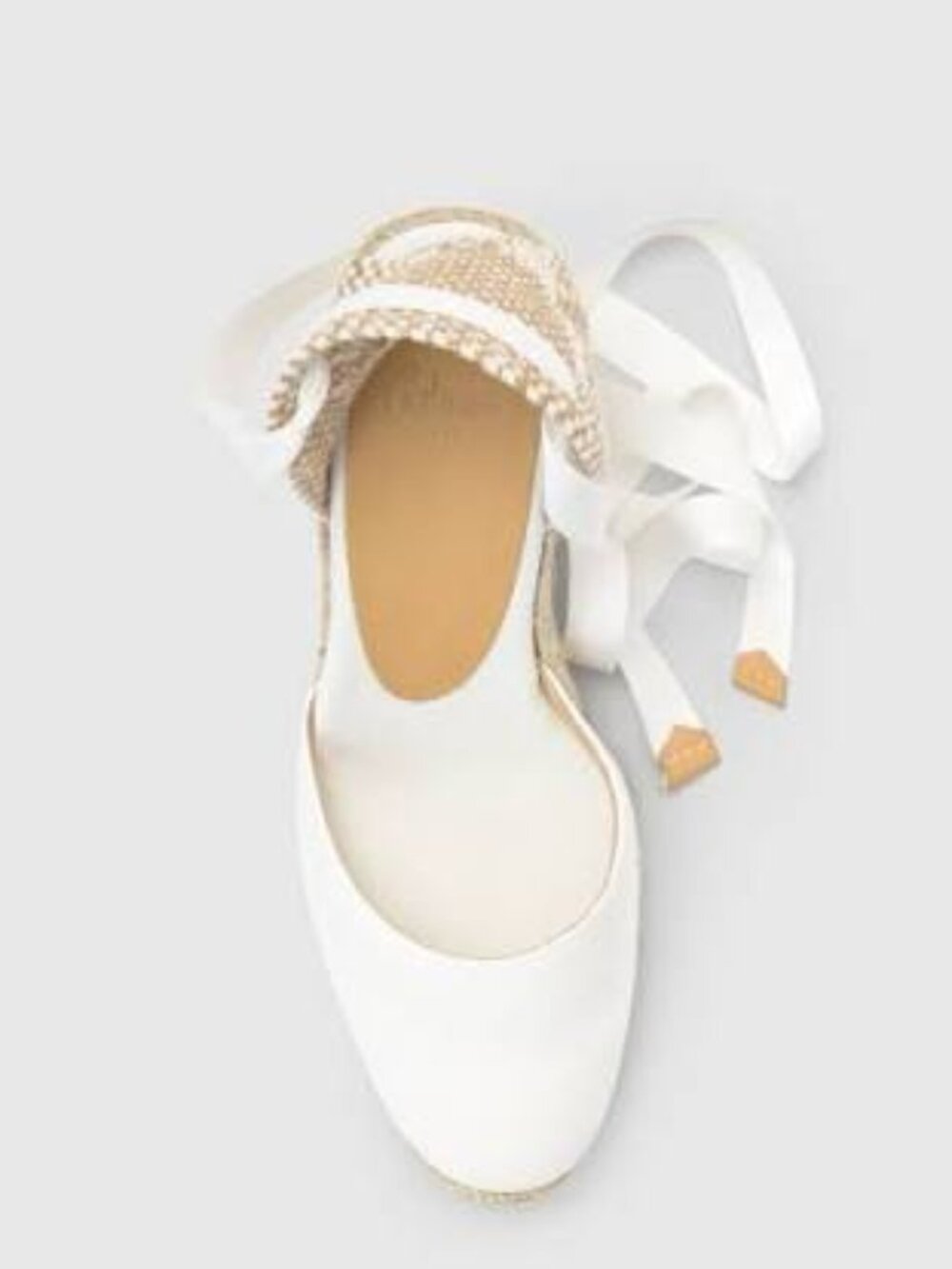 Castaner CARINA white satin wedge